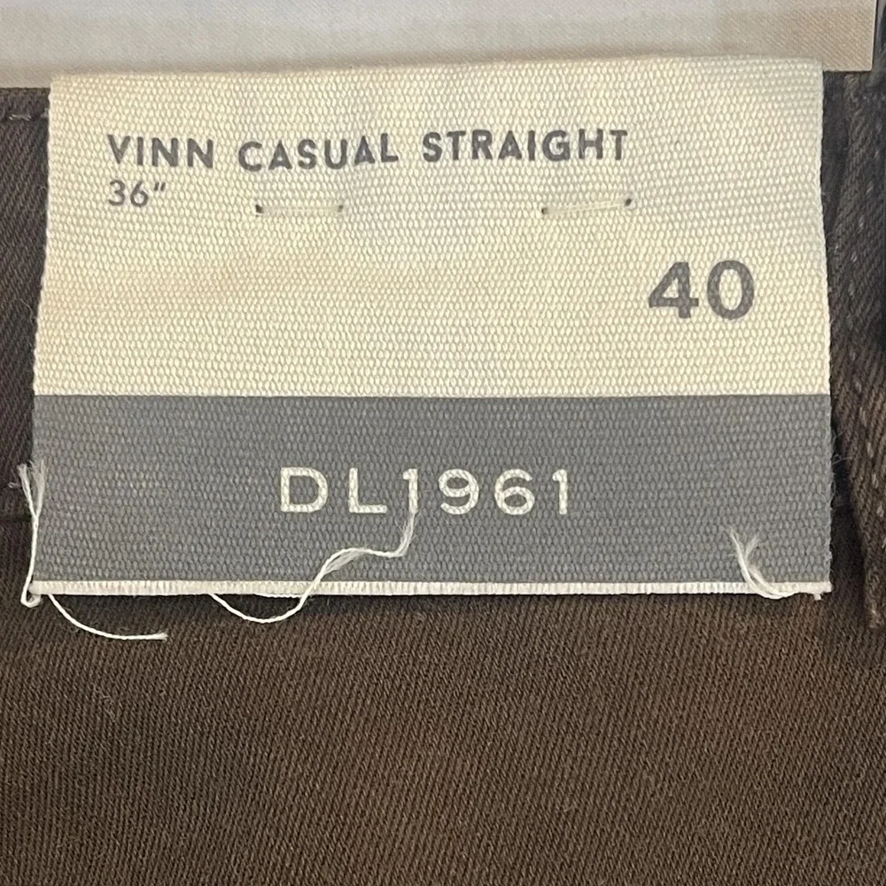 NWT, DL1961 Jeans Mens 40x36 Dark Brown Vinn Casual Straight Stretch Twill Pants